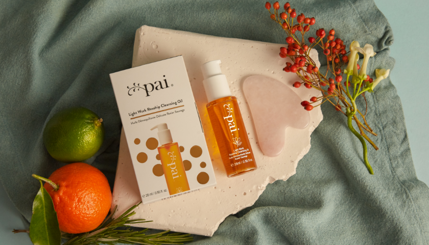 Pai Skincare Light Work Rosehip Cleansing Oil and Rose Quartz Gua Sha